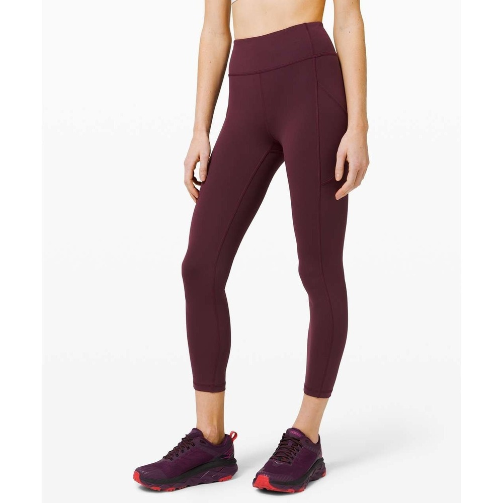 Lululemon Invigorate Tights Women's 6 Cassis Everlux High-Rise Pockets Athletic‎